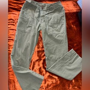 Green low rise cargo  bootcut pants